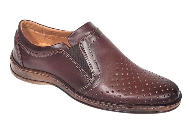 Pantofi barbati casual perforati din piele naturala Maro - GKR03M